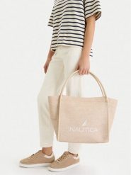 Nautica Torebka CEO-NTC-L-001-09 Beżowy. Brązowe shopper bag Nautica, z materiału, bez dodatków. Za 179.99 zł.