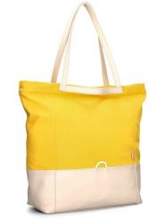 Zwei Shopper bag "Fiorella FI200" w kolorze żółto-kremowym - 44 x 38 x 19 cm rozmiar: onesize. Brązowe shopper bag Zwei, bez wzorów, z materiału, na ramię, bez dodatków. Za 160.58 zł.