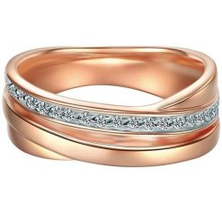 Trilani Pierścionek z Srebro wysokiej próby w Różowy złoty Pierścionki 1 ct Damski. Czerwone pierścionki damskie Trilani, z cyrkonią, srebrne. Za 299.99 zł.