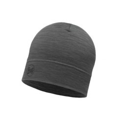 Czapka BUFF® Merino Lightweight SOLID GREY. Szare czapki damskie Buff, bez wzorów, z materiału. Za 79.99 zł.
