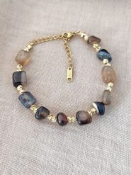 Nakkash Pozłacana bransoletka z agatami rozmiar: onesize. Brązowe bransoletki damskie Nakkash, pozłacane. Za 83.42 zł.