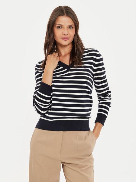 Tommy Hilfiger Sweter WW0WW40098 Granatowy Regular Fit. Niebieskie swetry klasyczne damskie Tommy Hilfiger, s, z syntetyku, bez kołnierzyka. Za 409.99 zł.