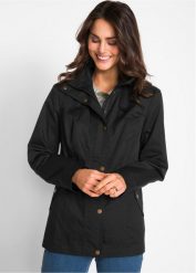 Kurtka ze stójką. Czarne kurtki damskie bonprix, bez wzorów, bez kaptura. Za 219.99 zł.