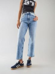 Monki Dżinsy - Regular fit - w kolorze błękitnym rozmiar: W27. Niebieskie jeansy damskie Monki, z podwyższonym stanem. Za 60.99 zł.