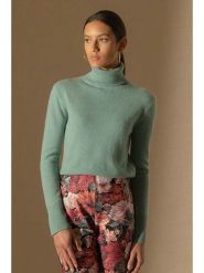 Perfect Cashmere Kaszmirowy golf "Tracy" w kolorze zielonym rozmiar: XXL. Zielone golfy damskie Perfect Cashmere, xxl, bez wzorów, z kaszmiru, bez ramiączek. Za 443.95 zł.