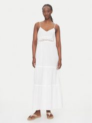 Vero Moda Sukienka letnia Quincy 10324588 Biały Regular Fit. Białe sukienki damskie Vero Moda, bez wzorów, z bawełny, bez ramiączek. Za 199.99 zł.