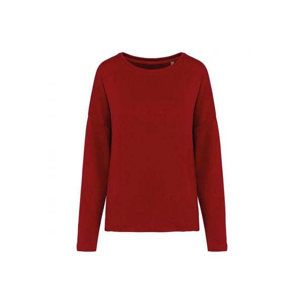 Bluza damska Kariban Loose. Czerwone bluzy damskie KARIBAN, l, bez wzorów, z bawełny, bez kaptura. Za 143.00 zł.