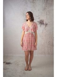 Lula Natura Sukienka w kolorze kremowo-różowym rozmiar: onesize. Brązowe sukienki damskie Lula Natura, bez wzorów, z wiskozy, bez ramiączek. Za 202.95 zł.