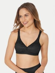 Triumph Biustonosz bezszwowy Elegant Cotton 10100175 Czarny. Czarne biustonosze Triumph, bez wzorów, z bawełny. Za 112.00 zł.