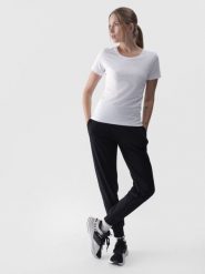 4F Spodnie dresowe joggery damskie - czarne XS. Czarne spodnie dresowe damskie 4F, bez wzorów, z bawełny. W wyprzedaży za 99.99 zł.