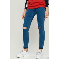 Jeansy skinny z wysokim stanem - Niebieski. Niebieskie jeansy damskie Sinsay. Za 49.99 zł.