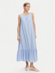 Tatuum Sukienka letnia Estella T2511.201 Błękitny Relaxed Fit. Niebieskie sukienki damskie TATUUM, bez wzorów, ze lnu, bez ramiączek. Za 267.99 zł.