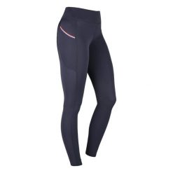 Damskie legginsy jeździeckie z pełną przyczepnością HORKA KNHS. Niebieskie legginsy damskie HORKA, bez wzorów, z gumy. Za 425.50 zł.