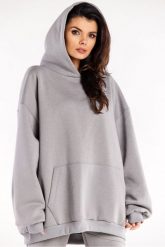 Bluza oversize z kapturem bawełniana szara. Szare bluzy damskie Infinite You, l, bez wzorów, z bawełny, z kapturem. Za 259.00 zł.