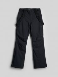 4F Spodnie narciarskie z szelkami membrana 10000 damskie - czarne XS. Czarne spodnie sportowe damskie 4F, na zimę, m, bez wzorów, narciarskie. Za 599.99 zł.
