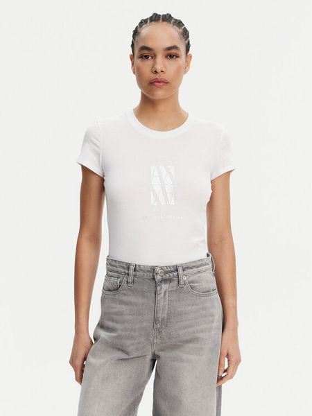 Armani Exchange T-Shirt XW000511 AF11929 U0002 Biały Slim Fit. Białe t-shirty damskie Armani Exchange, xl, bez wzorów, z bawełny, bez kołnierzyka. Za 189.99 zł.