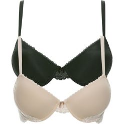 Biustonosz usztywniany (2 szt.) bonprix czarny + cielisty. Czarne biustonosze bonprix. Za 75.98 zł.