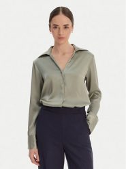 Calvin Klein Koszula Hammered LV044F129G Beżowy Regular Fit. Brązowe koszule damskie Calvin Klein, xl, bez wzorów, z syntetyku, bez kołnierzyka, bez ramiączek. Za 449.99 zł.