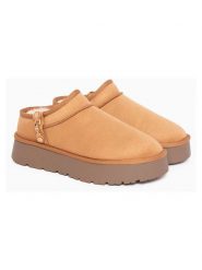 ISLAND BOOT Botki "Idalia" w kolorze jasnobrązowym rozmiar: 37. Brązowe botki damskie Island Boot, z materiału, bez obcasa, na platformie, bez zapięcia. Za 203.45 zł.