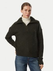 Barbour Sweter Lavensdale LKN1579OL71 Zielony ciemny Relaxed Fit. Zielone swetry klasyczne damskie Barbour, z wełny, bez kołnierzyka. Za 724.99 zł.