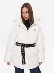 Calvin Klein Jeans Kurtka zimowa J20J221903 Biały Relaxed Fit. Białe kurtki damskie Calvin Klein Jeans, na zimę, l, bez wzorów, z jeansu, bez kaptura. Za 1,189.00 zł.