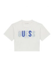 Guess T-Shirt J6GI07 K6YW4 Biały Relaxed Fit. Białe koszulki i t-shirty dziewczęce Guess, z aplikacjami, z bawełny, bez kołnierzyka, bez ramiączek. Za 119.99 zł.
