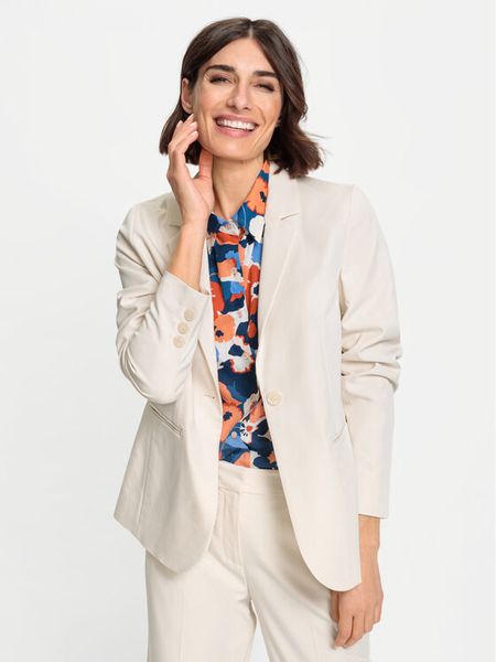 Olsen Marynarka 15001420 Écru Regular Fit. Marynarki i żakiety damskie Olsen, bez wzorów, z syntetyku. Za 369.99 zł.