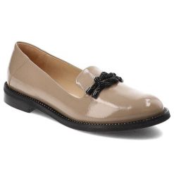 Beżowe Mokasyny Armodo Modne Buty Damskie. Brązowe mokasyny damskie Armodo, na wiosnę, ze skóry, bez obcasa. Za 359.00 zł.