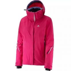 Kurtka narciarska damska Salomon Brilliant 20K/20K. Czerwone kurtki damskie Salomon, na zimę, s, bez wzorów, bez kaptura. Za 565.00 zł.