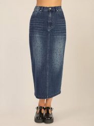 APART Spódnica dżinsowa w kolorze niebieskim rozmiar: 44. Niebieskie spódnice damskie Apart, na co dzień, bez wzorów, klasyczne, maxi. Za 195.99 zł.