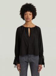 G-Star Bluzka w kolorze czarnym rozmiar: M. Czarne bluzki damskie G-Star, m, bez wzorów, z lyocellu, retro, bez kołnierzyka, bez ramiączek. Za 165.31 zł.