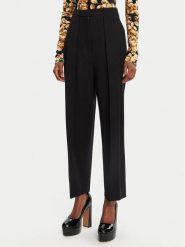 Balmain Spodnie materiałowe DF0PQ310WC09 Czarny Regular Fit. Czarne spodnie materiałowe damskie Balmain, bez wzorów, z materiału. Za 5,549.00 zł.
