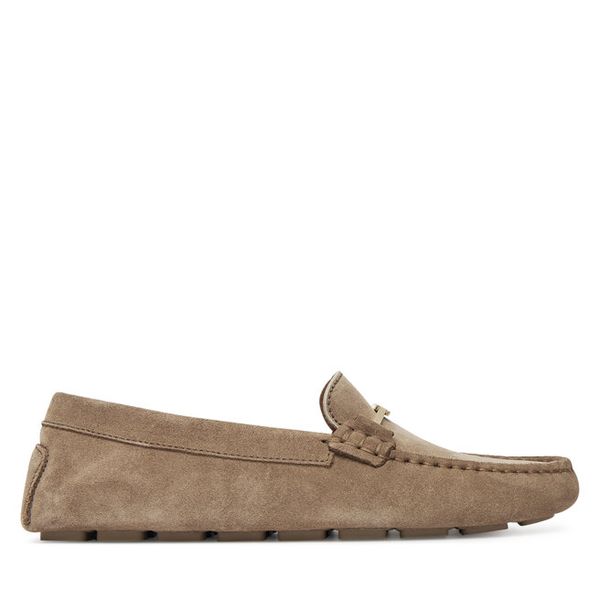 Mokasyny BOSS. Brązowe mokasyny damskie Boss, bez obcasa. Za 569.99 zł.