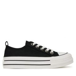 Trampki DeeZee. Czarne trampki damskie DeeZee, bez wzorów, bez zapięcia. Za 119.99 zł.