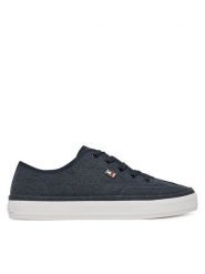 Tommy Hilfiger Sneakersy Washed Canvas Vulc Sneaker FW0FW08894 Granatowy. Niebieskie obuwie sportowe damskie Tommy Hilfiger, z materiału, bez zapięcia. Za 219.99 zł.