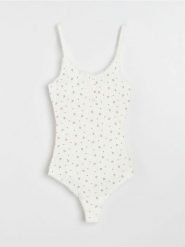 Bawełniane body - biały. Białe body i gorsety Sinsay, bez wzorów, z bawełny. Za 29.99 zł.