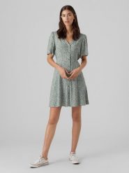 Vero Moda Sukienka w kolorze zielonym rozmiar: XS. Zielone sukienki damskie Vero Moda, bez wzorów, z wiskozy, klasyczne, bez ramiączek. Za 78.66 zł.