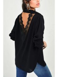 Milan Kiss Koszulka w kolorze czarnym rozmiar: L. Czarne koszulki damskie Milan Kiss, l, bez wzorów, z koronki, bez kołnierzyka, bez ramiączek. Za 177.95 zł.