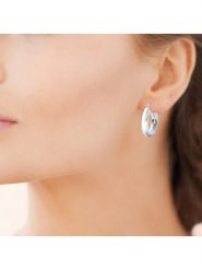 L'atelier précieux Srebrne kolczyki-kreole rozmiar: onesize. Szare kolczyki damskie l'Atelier precieux, srebrne. Za 216.22 zł.