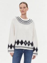 Tommy Hilfiger Sweter Fairisle WW0WW40089 Écru Oversize. Swetry klasyczne damskie Tommy Hilfiger, xxs, z syntetyku, bez kołnierzyka. Za 759.99 zł.