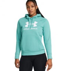 Bluza sportowa damska Under Armour Rival Fleece Big Logo. Niebieskie bluzy damskie Under Armour, l, bez wzorów, z bawełny, z kapturem. Za 406.99 zł.