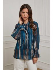 L'armoire de Suzette Bluzka w kolorze brązowo-beżowo-moskim rozmiar: 38/40. Niebieskie bluzki damskie L'armoire de Suzette, l, bez wzorów, klasyczne, bez kołnierzyka, bez ramiączek. Za 131.12 zł.