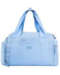 Torba sportowa WINGS SOLENNE z kieszenią na buty i pasem na walizkę BLUE. Niebieskie torby podróżne Wings, bez wzorów, z materiału. Za 129.90 zł.