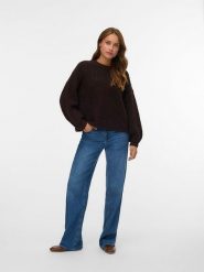 Vero Moda Sweter w kolorze brązowym rozmiar: XL. Brązowe swetry klasyczne damskie Vero Moda, xl, z wełny, bez kołnierzyka. Za 144.24 zł.