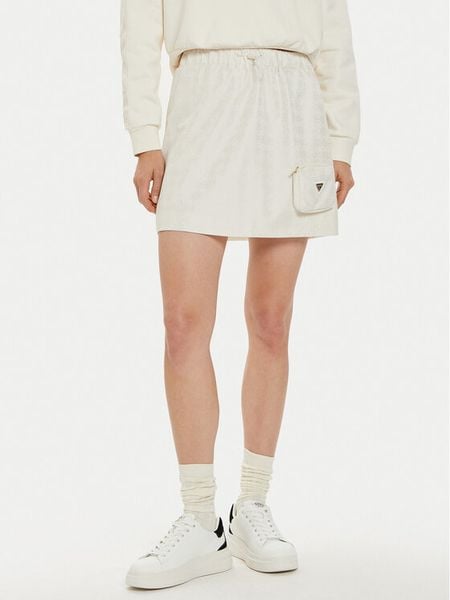Guess Spódnica mini V4BD00 WGLW2 Écru Regular Fit. Spódnice damskie Guess, xl, z aplikacjami, z syntetyku, mini. Za 179.99 zł.