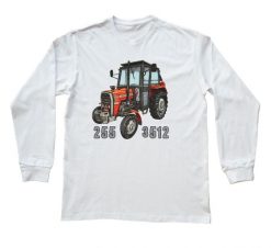 Massey Ferguson — bluzka z długim rękawem (Rozmiar: 9 - 11 lat; Kolor koszulki: biały; Rodzaj nadruku: Massey Ferguson). Białe bluzki damskie nikiniki, s, bez wzorów, z bawełny, bez kołnierzyka, bez ramiączek. Za 79.00 zł.