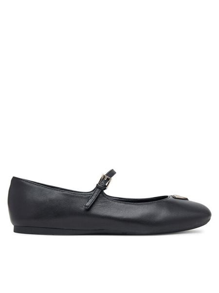 Guess Baleriny FLTKLD LEA02 Czarny. Czarne balerinki damskie Guess, z aplikacjami, ze skóry. Za 259.99 zł.