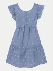 Mayoral Sukienka letnia 6952 Niebieski Regular Fit. Niebieskie sukienki dziewczęce Mayoral, bez wzorów, z syntetyku, bez ramiączek, proste. Za 129.99 zł.