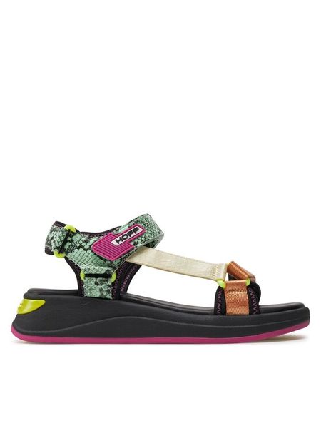 HOFF Sandały Tenos 12408005 Zielony. Zielone sandały damskie HOFF, bez wzorów, ze skóry, bez obcasa, na płaskiej podeszwie, bez zapięcia. Za 259.99 zł.