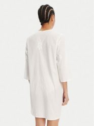 Selmark Sukienka letnia BC198 Biały Relaxed Fit. Białe sukienki damskie Selmark, bez wzorów, z bawełny, bez ramiączek. Za 199.99 zł.